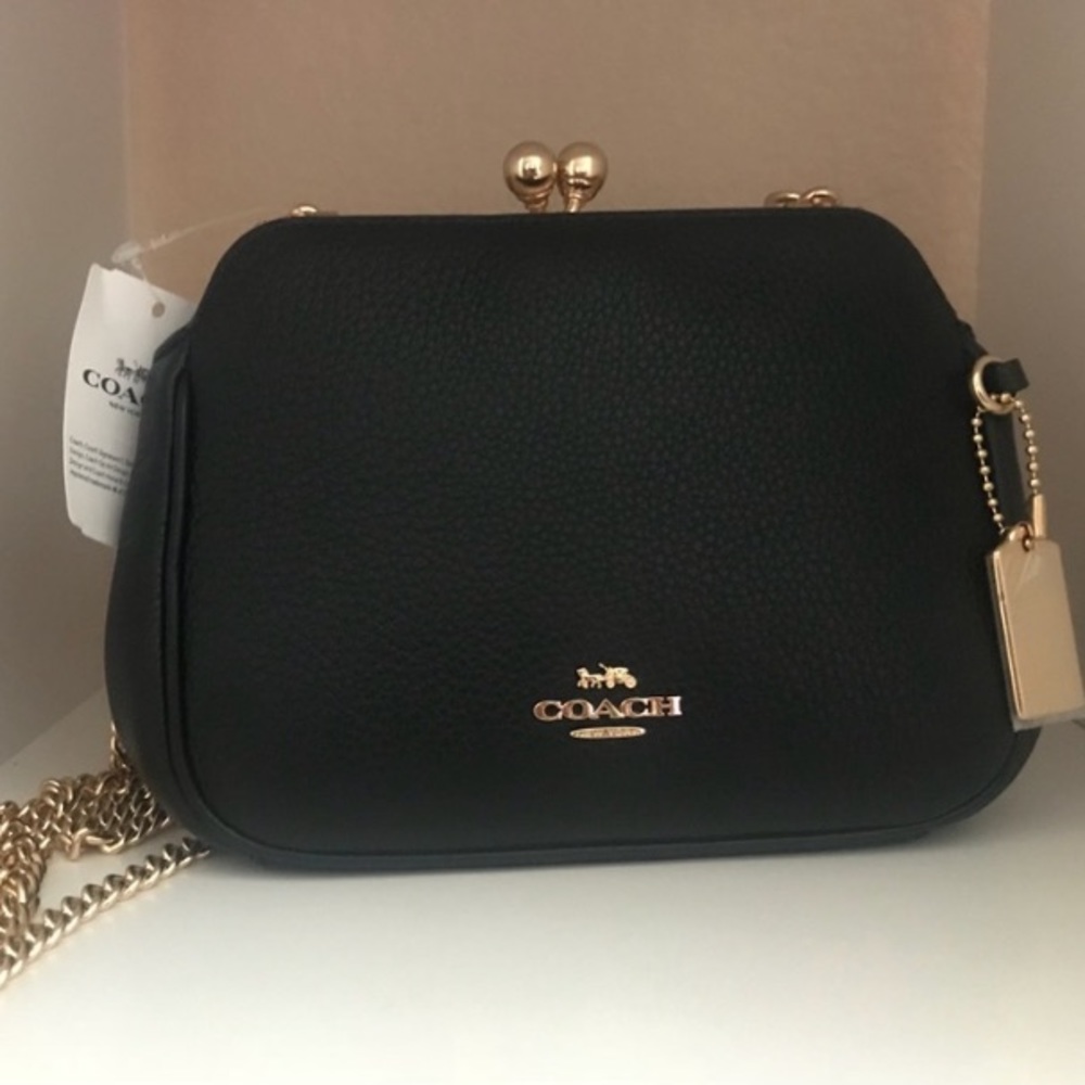 NWT Coach Pearl Kisslock Crossbody Chain Purse